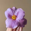 Elegant lavender mesh flower hair clip with realistic silk texture and yellow stamen - Purple Tulip