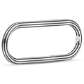 Polished silver elongated oval link connector for DIY personalized link chain bracelets - LJQ29-Silver Long Oval Polished Link