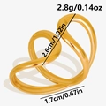 Detailweergave van de onregelmatige 18k vergulde roestvrijstalen ring met afmetingen - Goud (J898-G)