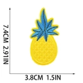Detailed size view of pineapple fruit embroidery patch measuring 7.4cm by 3.8cm - Pineapple (W25SG-065-03)