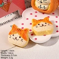 Cute resin orange cat bread charm for DIY hair clips, dimensions 1.9cm by 1.8cm - Cat Head Cookie