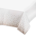 Nappe jetable blanche avec des pois or rose pour mariages et fêtes - Points Marron