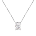 Élégant collier en argent S925 avec pendentif rectangulaire en zircone coupe radiant - Collier Pendentif Zirconia Taille Radiant (DY190886-S-W-WH)