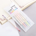 Double-headed colored highlighters set of 6 in pink orange yellow green blue and purple - 6 Pcs 12 Colors (Dual Tip)