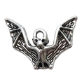 Colgante de murciélago en metal plateado vintage para creación de joyas Halloween - 1 pieza murciélago 17x23mm (plata antigua)