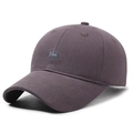 Dark greyish purple baseball cap featuring minimalist animal embroidery on a cotton crown - Adjustable / Gray