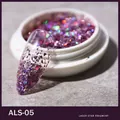 ALS-05 dark purple holographic laser nail sequins in round pot for manicure decoration - Deep Purple Laser Fragments (ALS-05)