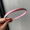 Chic pink satin headband with glossy finish, minimalist Korean style hair accessory - Pink
