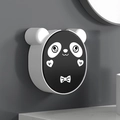 Panda shaped wall mounted soap dish in black and white finish for bathroom storage - Black