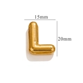 Glossy golden bubble letter L pendant necklace with dimensions 15mm by 20mm - Gold L