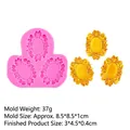 Moule en silicone rose pour cadres en relief ovales baroques et décors vintage DIY - Style 5 (15-626) / Rose
