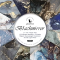 6x6 inch Blackmirror marble ink pattern paper pad for scrapbooking with gold foil texture - 22042 24 Images