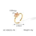 Dettaglio anello a fiore con zirconi rosa e specifiche del peso di 1,4 grammi - Fiore Rosa (HC-R30151-PK)