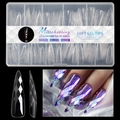 Λεπτομέρεια 3D diamond nail tips με υφή soft gel και 12 διαφορετικά μεγέθη στη συσκευασία - Μοντέλο 08 / 120ΤΜΧ