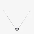 Minimalistische s925 Silberkette mit schwarzem Emaille-Sechseck und funkelndem Zirkon - 925er Silber