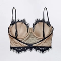 Bralette in pizzo nero con fodera color carne e spalline regolabili in vista piatta - XL (Adatto 85ABC) / Nero/Nudo (Senza schiena)