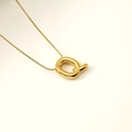 Golden balloon style letter Q pendant necklace with a fine snake chain for women - Letter Q (S-P062-Q)