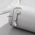 Silver titanium heart and teardrop zircon screw-back cartilage piercing jewelry - Water Drop Pendant Heart Style (A424-9#)