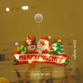 LED Christmas suction cup light featuring Santa and snowman, measures 22cm by 22cm - Large Merry Christmas Banner