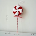 Lollipop plush Christmas tree hanging ornament with red and white stripes 27cm size detail - Small Lollipop Ornament