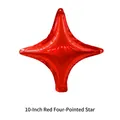 10-inch red four-pointed star foil balloon with shiny metallic finish for party decor - 10" / Red