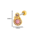 Pendiente de mariposa dorado con opalo rosa de medidas 0,88 cm por 0,59 cm - 2# Oro (Opalo Rosa y Lazo)