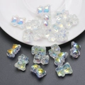 Iridescent 3D bear crystal pendants for DIY necklaces and crafts in transparent finish - Glossy / Rainbow AB