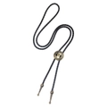Western cowboy bolo tie with bronze star slider and black braided cord - Antique Bronze Pentagram Necklace