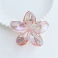 Iridescent pink and orange plumeria flower hair claw clip with holographic finish - 8cm Iridescent Pink