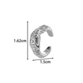 Silver textured C-shape non-pierced cartilage ear cuff with hammered metal finish - Leopard Print Embossed Silver (2627-6# Silver)