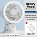 White portable USB desk fan with LED ring light and 1200mAh battery for office use - Night Light Model - 3 Speeds [Rechargeable 1200mAh]