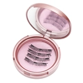Reusable 4-piece magnetic eyelashes set in a pink storage case with inner mirror - 138