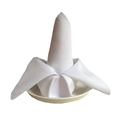 Formal white cloth napkin with artistic mitered fold on a ceramic plate for events - Pure White
