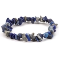 Macro detail of natural lapis lazuli irregular beads on elastic jewelry bracelet - Lapis Lazuli