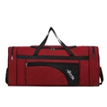 Foldable red Oxford cloth travel duffel bag with diamond-stitch pocket and Sports logo - Large / Red