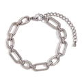 Bracciale a maglie graffetta in acciaio inossidabile argento lucido con chiusura a moschettone - Color Acciaio