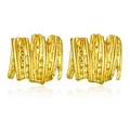 Minimalist gold-plated stainless steel earrings with molten lava textured abstract design - Liquid Metal Lava Square Frame