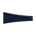 Close-up of blue elastic cotton sports headband with focus on fabric texture and fold - Navy Blue