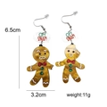 Weihnachtliche Acryl Lebkuchenmann Ohrringe mit Oh Snap Gravur und Glitzer-Details - Kaffee-Wasserwelle
