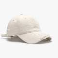 Distressed cream vintage baseball cap with washed cotton and adjustable strap back - Beige