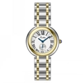 Women's vintage quartz watch with two-tone steel band and Roman numeral dial - Gold and Silver White Face