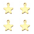 Macro view of four star-shaped gold pendants for DIY jewelry making and craft projects - Gold Five-Pointed Star Pendant (11#-Gold)