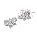 Silver bow-shaped stainless steel charms for DIY jewelry 30mm x 24mm size - 30*24mm Bow 1.7mm Single Hole / Steel