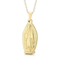 Collana retrò in acciaio inossidabile placcato oro 18K con ciondolo Vergine Maria - Stile Rilievo Vergine Maria Oro (KN230013-KD)