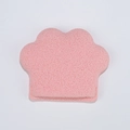 Pink cat paw shaped face cleaning sponge made of soft porous material for gentle makeup removal - XL Cat Paw Cleansing Puff / Pink