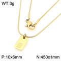 18K vergulde roestvrijstalen ketting met vierkante hanger voorzien van de letter S - Gouden Letter S (KN293445-Z)