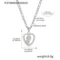 Collana a cuore in acciaio inossidabile argento con girasole e catena Figaro - Collana a Cuore Color Acciaio