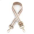 Adjustable white nylon bag strap with rose gold glitter stripes and gold metal hardware - Off White