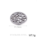 Round stainless steel 15mm hollow geometric circle pendant for DIY necklaces - Geometric Circles Style (KLJ344-Z)