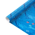 Artistic blue floral gift wrapping paper with hand-drawn patterns and abstract color blocks - Purple Graffiti